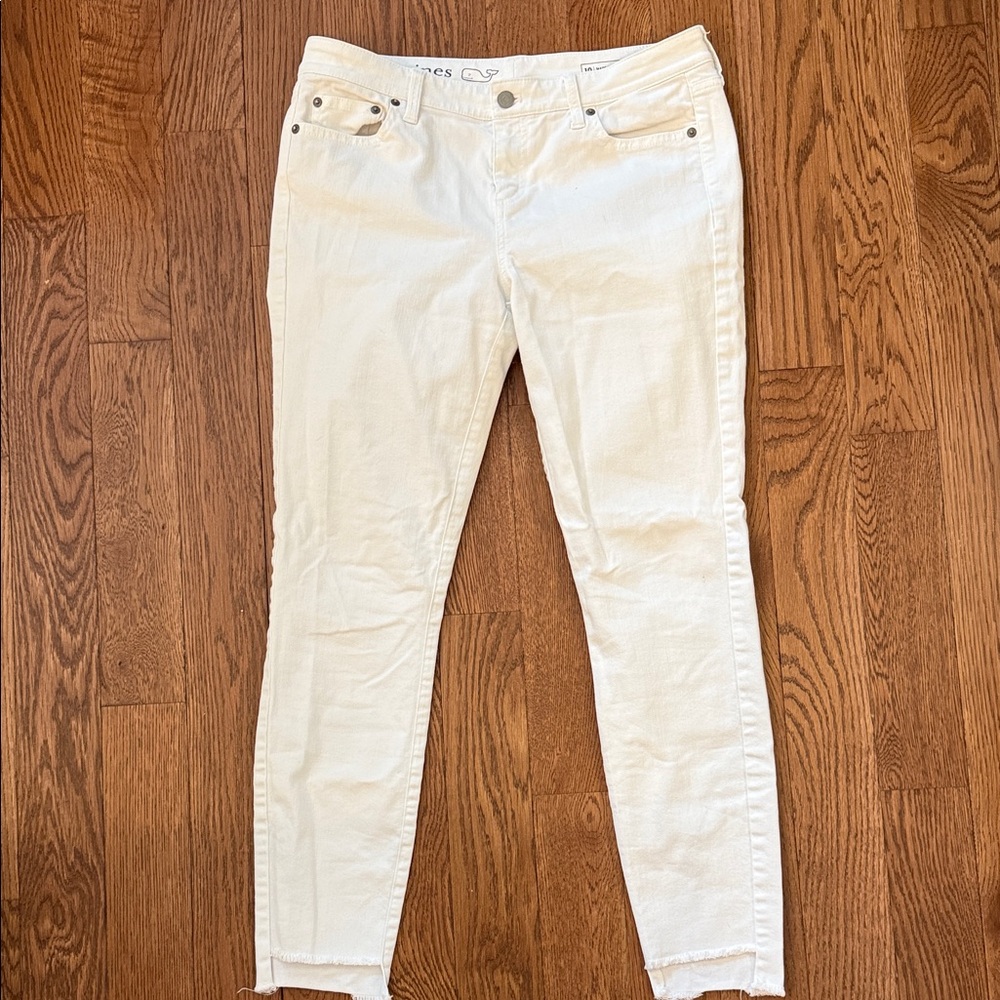 Vineyard Vines Women's White Step Hem Skinny Jeans